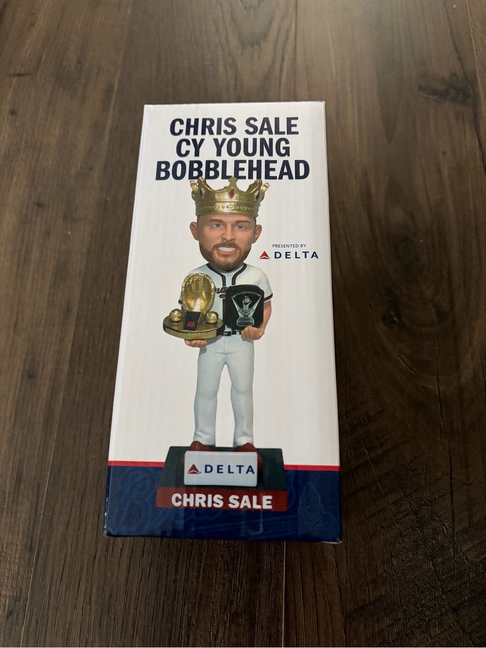 NEW Delta White and Gold Chris Sale Cy Young Bobblehead Boxed